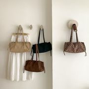 スウェードバッグ　ボストンバッグ　大容量トート　ショルダーバッグ　韓国バッグ