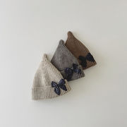 子供帽子　キッズニット帽　リボンビーニー　どんぐり帽子　デイリー　韓国キッズハット