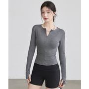 トップス スポーツウェア ヨガウェア ストレッチ 長袖 速乾
