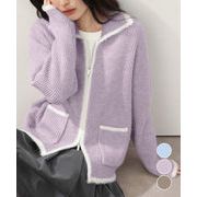 【日本倉庫即納】 カーディガン 編みニット レディース