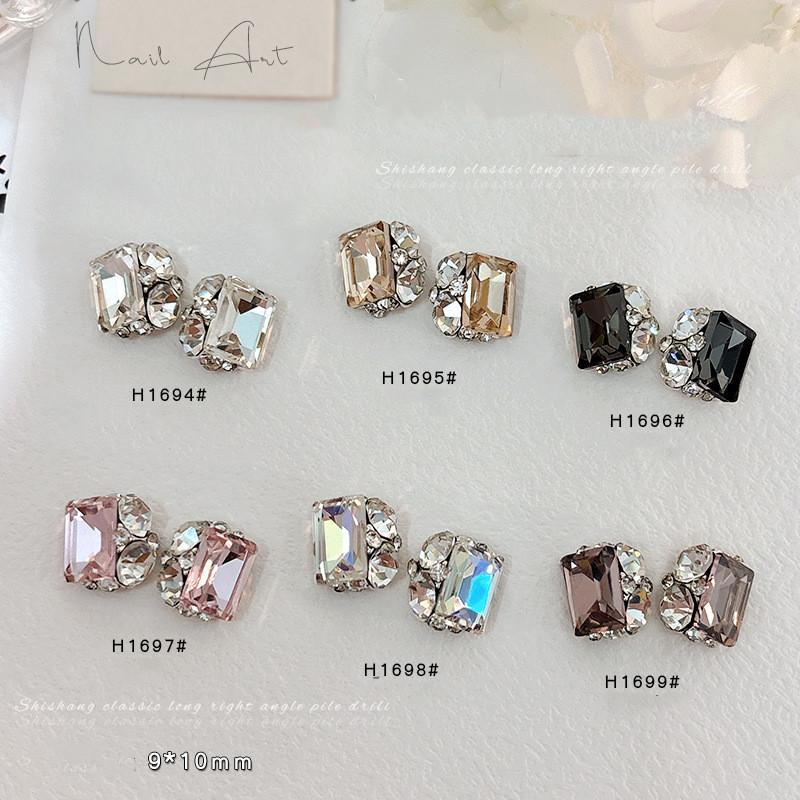 スクエア ストーン ジェルネイル デコ電 レジンパーツ ネイルパーツ デコレーション ピンク オーロラ 立体