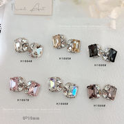 スクエア ストーン ジェルネイル デコ電 レジンパーツ ネイルパーツ デコレーション ピンク オーロラ 立体