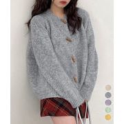 【日本倉庫即納】 トグルボタンニットカーディガン長袖秋冬服