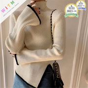 2025秋冬新作 不規則 セーター レディース服 トップス インナー 長袖 ハイネッ 全3色 オシャレ