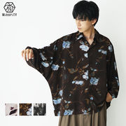 【2025年秋の新作】ニュアンス 花柄 ドルマンスリーブ 長袖 ルーズシルエット シャツ/MinoriTY