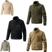 メンズ ボアフリースジャケット 立ち襟デザイン アウトドア風 カジュアル ジップアップアウター★全5色