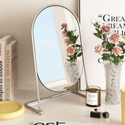 省スペース アイアン製 化粧鏡 寮/自宅共用 高精細 メイク用