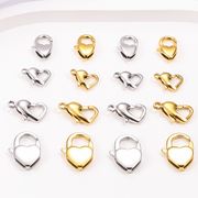 ステンレス製 ハート型ロブスタークラスプ 接続パーツ｜DIYネックレス・ブレスレット用