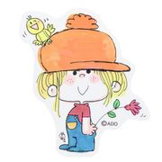 水森亜土 ミニデコステッカー ぼうし