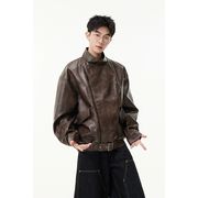 メンズファッション PU ジャケット 男女兼用 ストリート系 防寒アウター 秋冬 2025新作★全2色