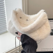ファー手提げ 2WAY チェーンショルダー レディース シンプルで合わせやすい