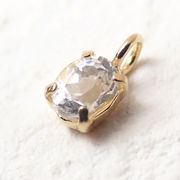 【K18刻印入り】ロシア産フェナカイト ペンダントトップ （石約3×4mm）18金 天然石 チャーム 高波動