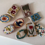 ヘアピン　ヘアアクセサリー　韓国ファッション　刺繍