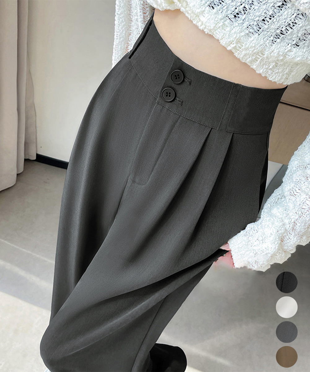 【日本倉庫即納】 ワイドパンツ ツータックスラックスパンツ