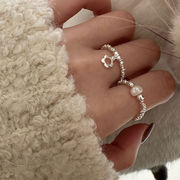 シルバービーズ指輪 お花 パール リング シルバーアクセサリー アレルギー対応 おしゃれ 上品