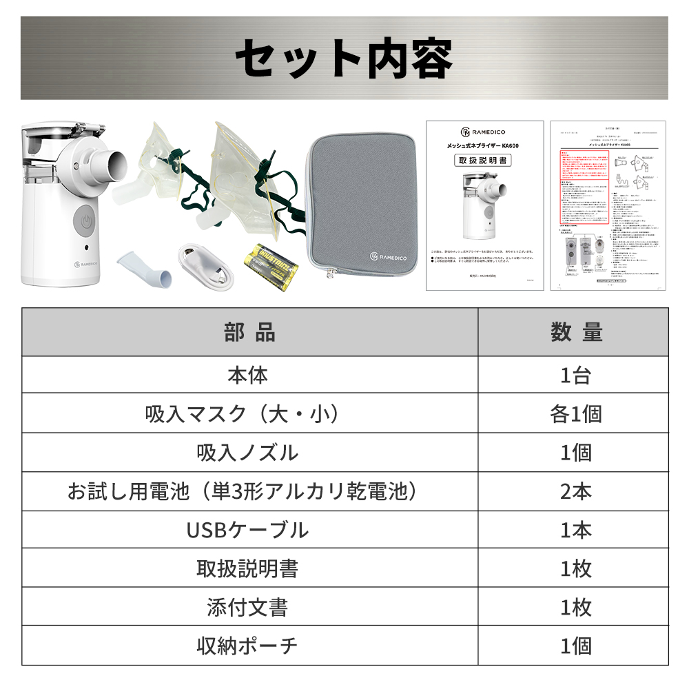 在庫あり・即納！ ネブライザー メッシュ式 一般医療機器届出済 超音波 吸入器 霧化 ぜんそく ポーチ付 | 卸売・  問屋・仕入れの専門サイト【NETSEA】
