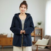 ふわふわボアで軽くて暖か◎フーディジャケット　大きな3Lサイズまで