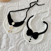 猫用ニットスタイ蝶ネクタイ付き可愛い首輪