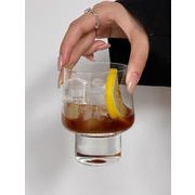 クーポン適用でお得に INSスタイル 透明グラス 短脚デザイン ジュース・冷飲料用 250ml/450ml 2種類