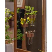 新しいデザイン INSスタイル 木製テストチューブ花瓶 個性的デスクトップ水耕花器 インテリアアクセサリー