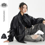 メンズファッション PU ジャケット 男女兼用 ストリート系 防寒アウター 秋冬 2025新作★