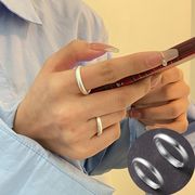 シンプルラウンドシルバー指輪 シルバーアクセサリー アレルギー対応 調整可能 おしゃれ 上品