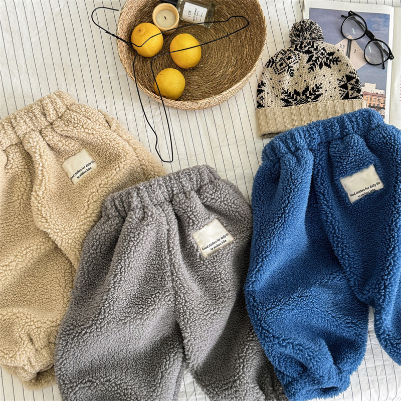 2025秋冬※SHENJ☆羊羔フリース厚手パンツ 男女兼用