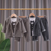 2025新作 春服 子供服 男の子 セットアップ 3点セット 子供用スーツ 発表会 入学式 入園式 卒業式 80-120cm