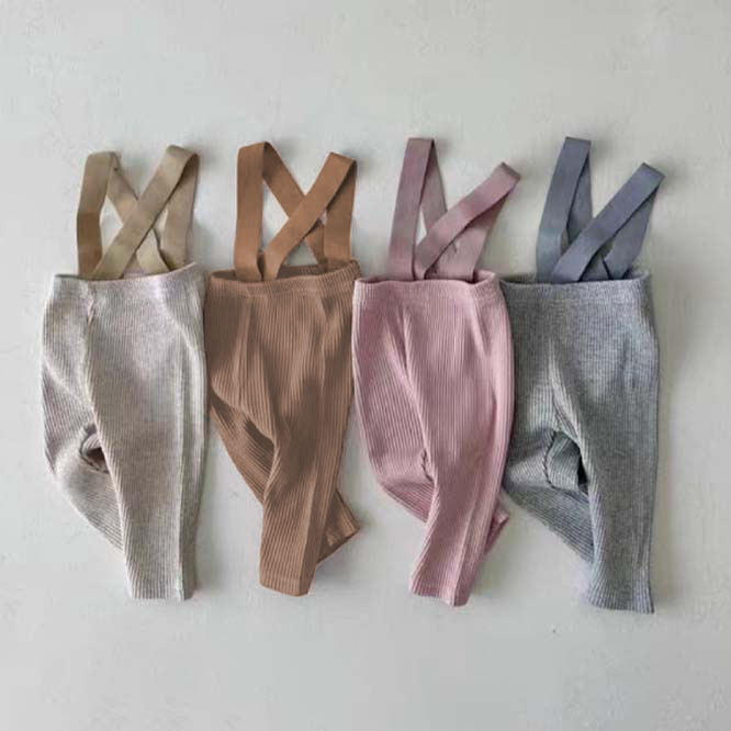 LYU☆2025秋新規※ ハイウエスト腹巻き付きサロペット ベビー用コットンロンパース