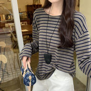 今季マストバイ    気質   おしゃれ  ストライプ柄　ストライプ  インナー  シャツ  トップス