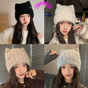 2025秋冬新作　ニット帽　INS　レディース帽子　暖かい　可愛い　防寒　保温　大人帽子　4色展開