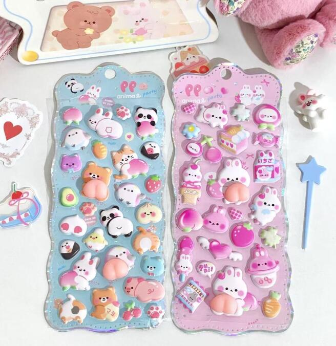 知育文具　手帳素材　クリスタルシール　ソリッドレリー　ステッカー　1枚入り