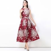 オシャレプリントノースリーブワンピースレディース  新作