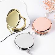 ポーチミラー 両面(平ら/拡大) 金属ケース コンパクト  6色
