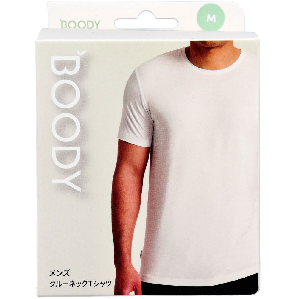 [メーカー欠品]BOODY メンズ クルーネックTシャツ ホワイト Mサイズ 1枚入