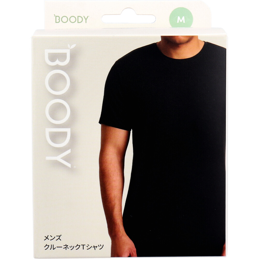 BOODY メンズ クルーネックTシャツ ブラック Mサイズ 1枚入