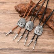 首輪レザーネック/ループタイ メンズ ポロタイ ボロタイ おしゃれ 紐 ロープ アクセサリーE90061