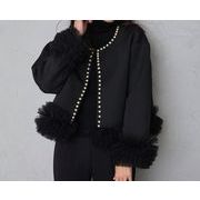 2026年INS 秋冬新作   気質   おしゃれ   重厚感ネットレースクロス  コート