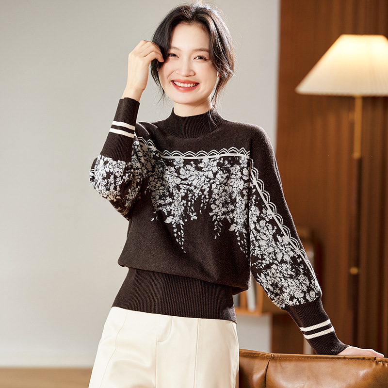 初回送料無料　ニットセーターハイネック長袖トップス　レディースファッション人気トレンド