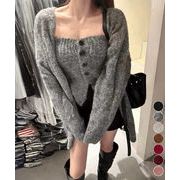 【日本倉庫即納】 ニットアンサンブルベアトップニットカーデ