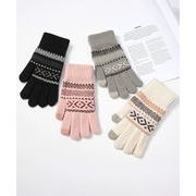 【日本倉庫即納】 スマホ対応ジャガード手袋 ノルディック柄