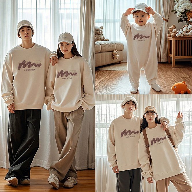 2025秋冬※【親子コーデ】 家族3～4人お揃い スウェット サイズトップス パーカー ロンパース
