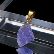 ペンダントトップ　タンザナイト＜北海道産＞　原石　約8～16mm　ステンレス製　ゴールド　ランダム発送