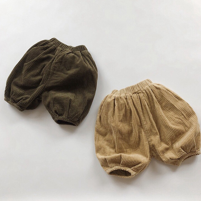 2025秋冬※HANX☆バルーンパンツコーデュロイ 厚手 裏起毛なし かぼちゃパンツ 七分丈