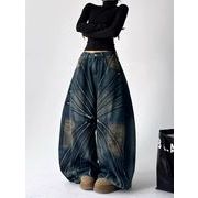 【予約226896】大きいサイズ秋冬 韓国 カレッジ風 新しいデザイン カジュアル デニム パンツ S ~LL