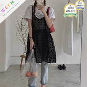 2026春夏新作 花柄 レースワンピース ショート丈ワンピース 重ね着 レディース 透け感 オシャレ