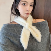 マフラー ニット ショート丈 差し込み ネックウォーマー 暖かい 防寒 かわいい