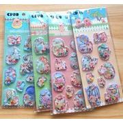 手帳素材装飾　3D　貼り付けパーツぷくぷく立体シール　携帯装飾品　エポキシステッカー