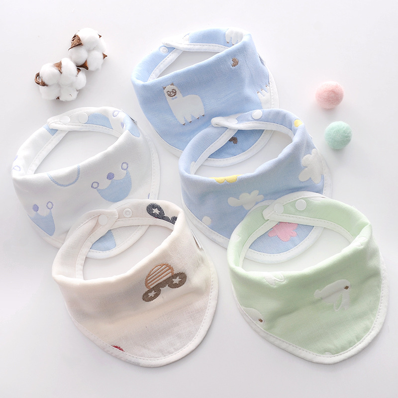 新作 ベビーよだれかけ キャラクター 三角タオル 二重スナップ