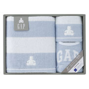 baby GAP ボーダーベア バス1P･ウォッシュタオル1P･スタイ1Pブルー